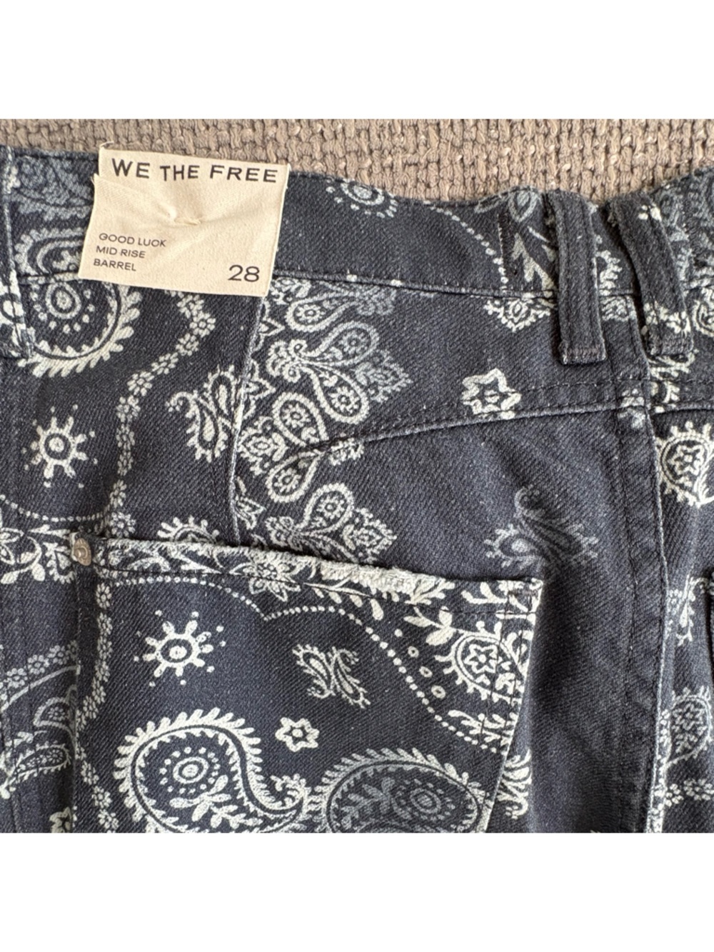 Free People x We The Free Paisley Barrel Jeans Size 28 New - Picture 9 of 13